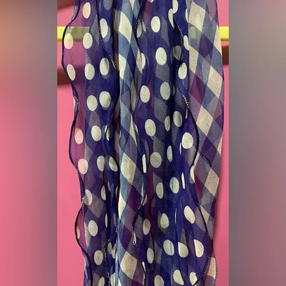 Scarf Blue Scarf Sheer Scarf - Picture 3 of 3